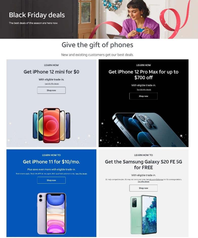AT&T 2020 Black Friday Ad Page 1