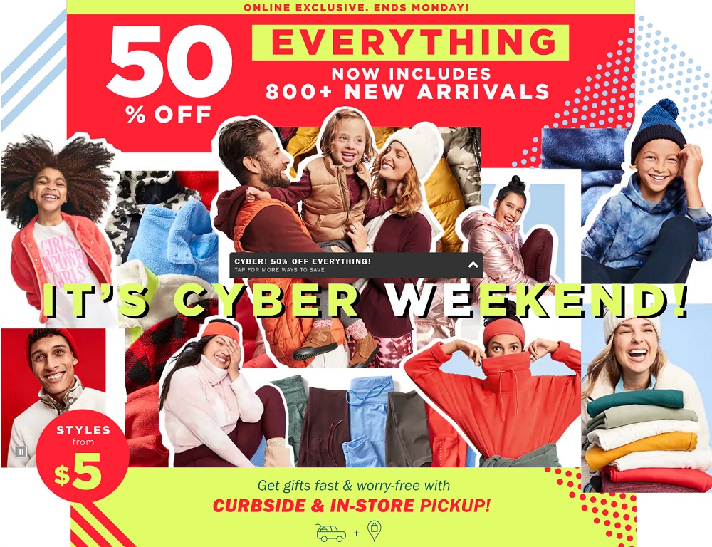Old Navy 2020 Cyber Monday Ad