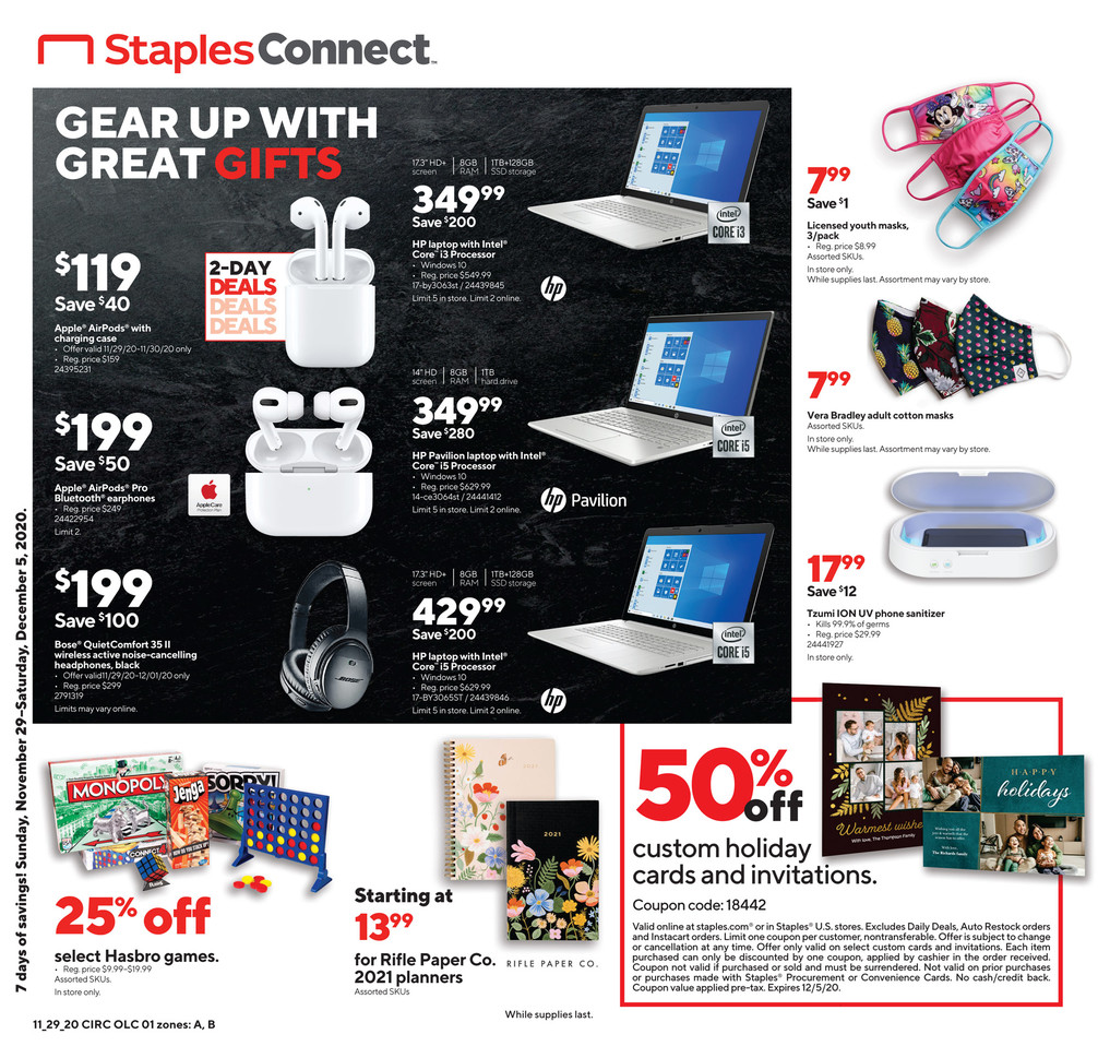 Staples 2020 Cyber Monday Ad