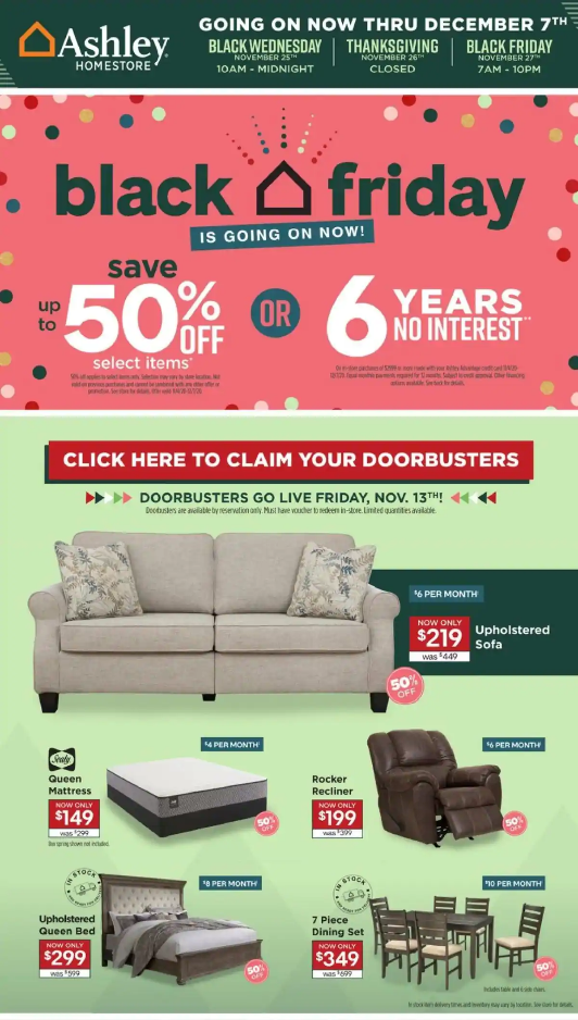Ashley Furniture Homestore 2020 Black Friday Ad Page 1