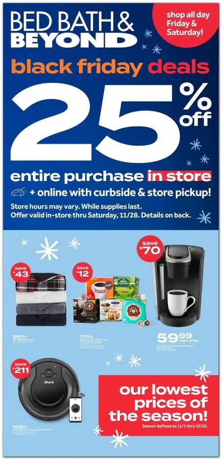 Bed Bath & Beyond 2020 Black Friday Ad Page 1