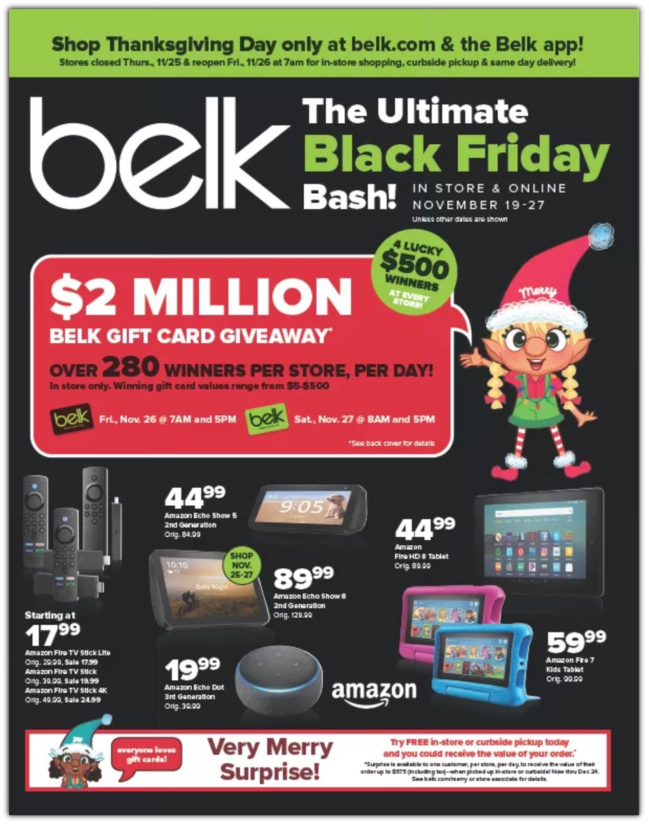 Belk 2021 Black Friday Ad Page 1