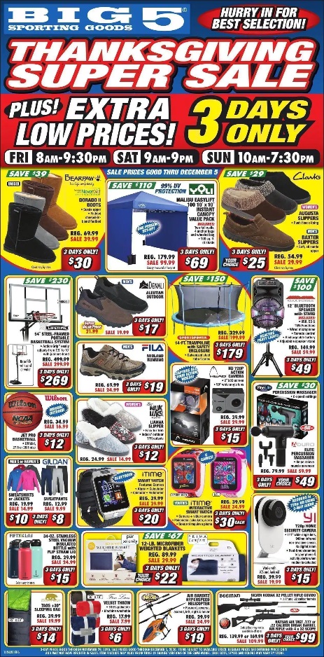 Big 5 Sporting Goods 2020 Black Friday Ad Page 1
