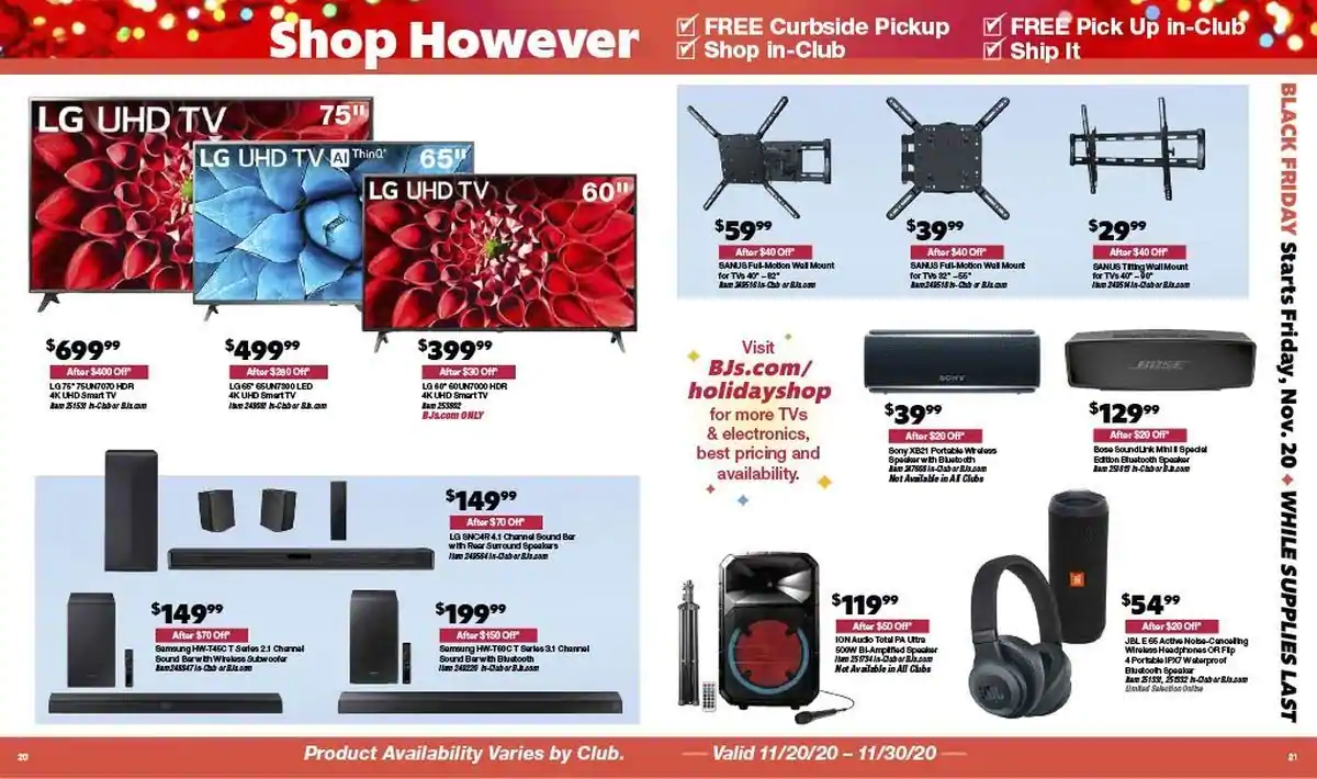 BJ's Wholesale Club 2020 Black Friday Ad Page 13