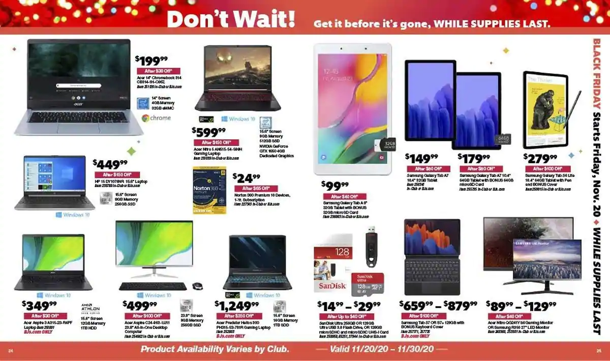 BJ's Wholesale Club 2020 Black Friday Ad Page 15