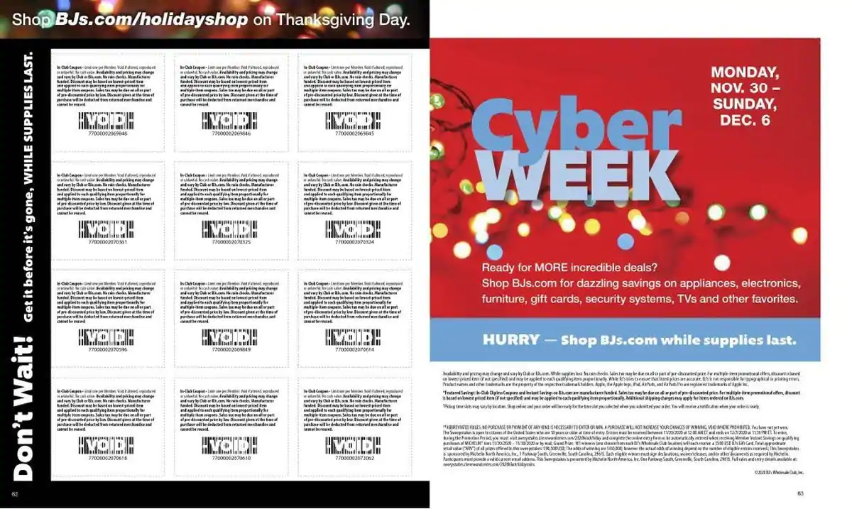 BJ's Wholesale Club 2020 Black Friday Ad Page 34