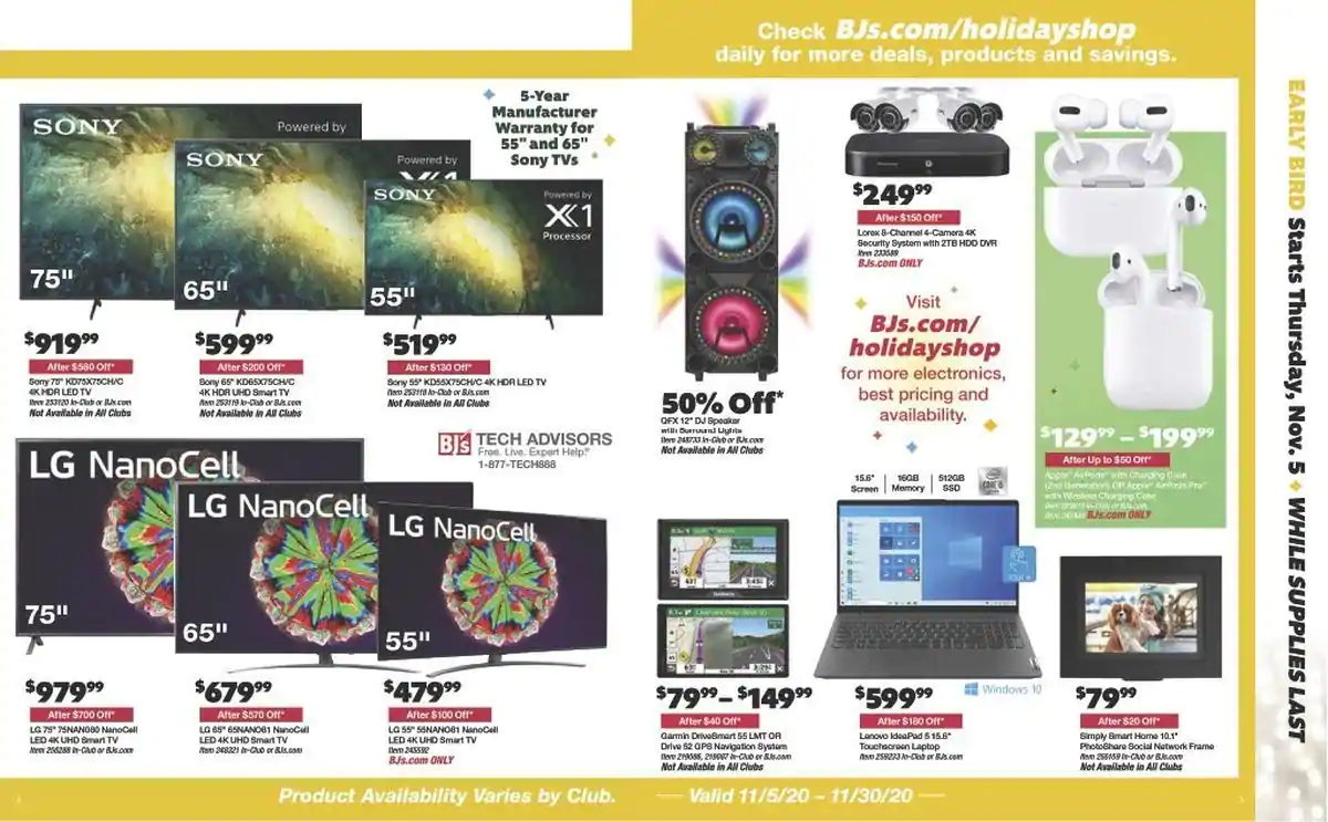 BJ's Wholesale Club 2020 Black Friday Ad Page 4