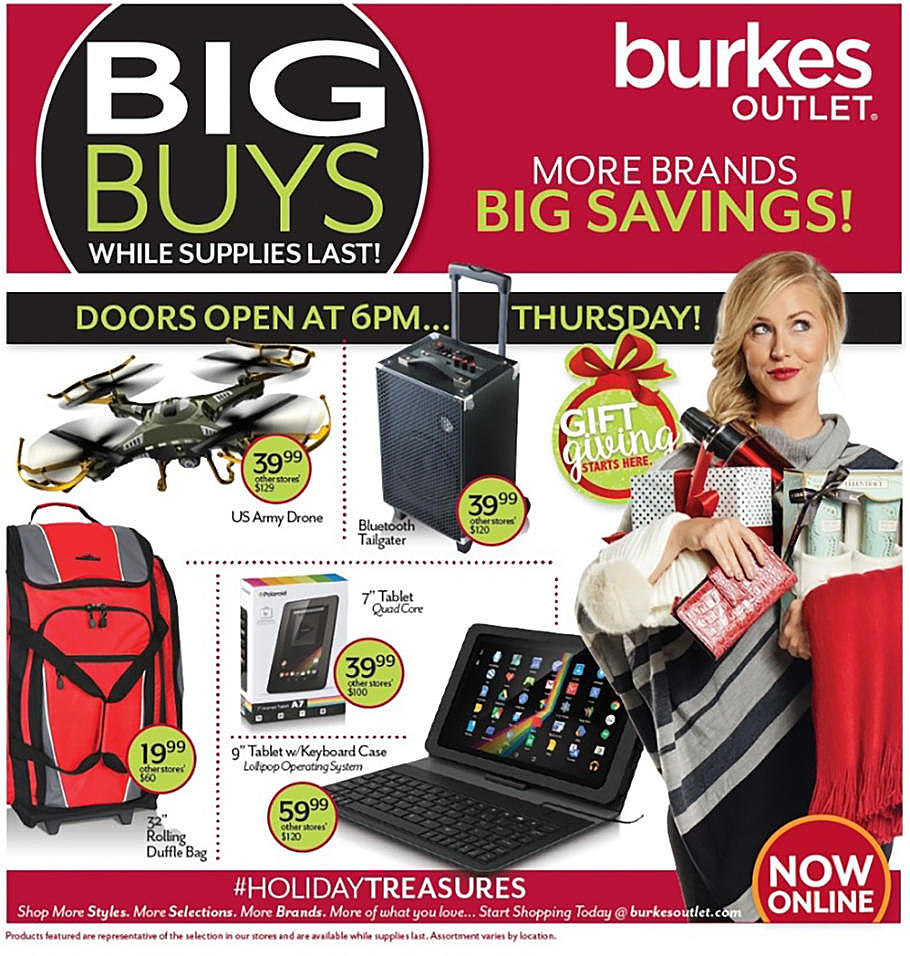 Burkes Outlet 2015 Black Friday Ad Page 1
