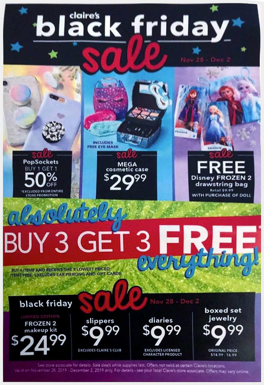 Claire's 2019 Black Friday Ad Page 1