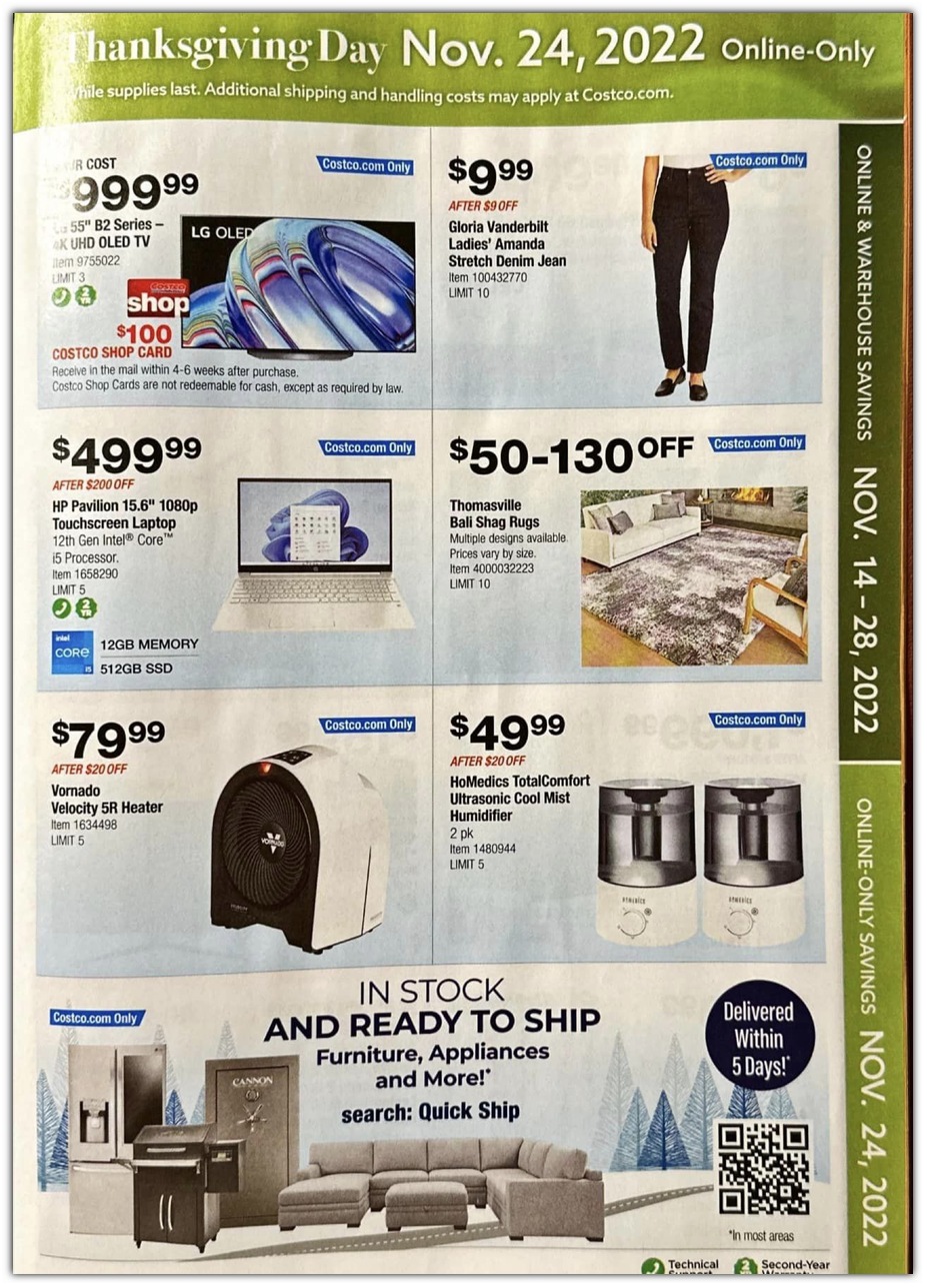 Costco Wholesale 2022 Black Friday Ad Page 23