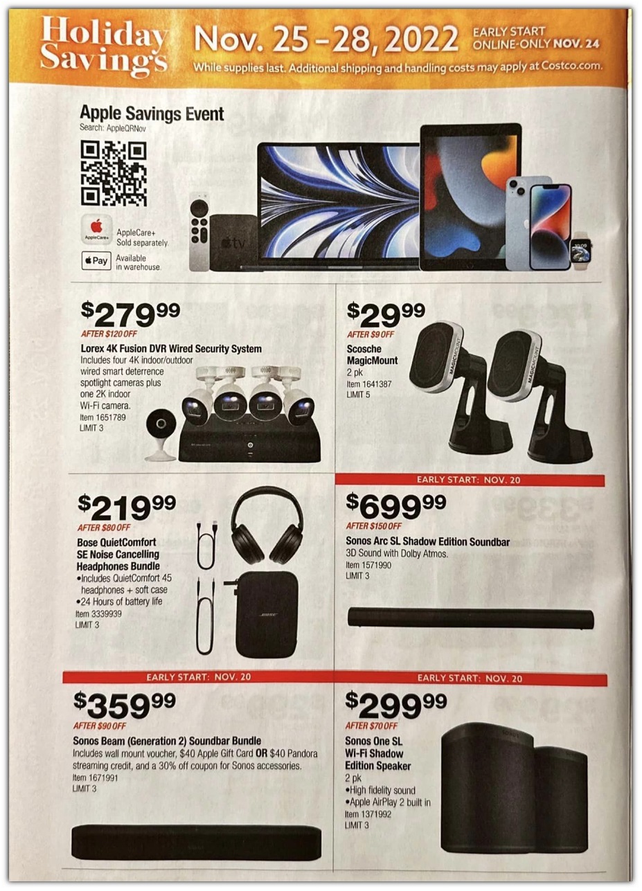 Costco Wholesale 2022 Black Friday Ad Page 26