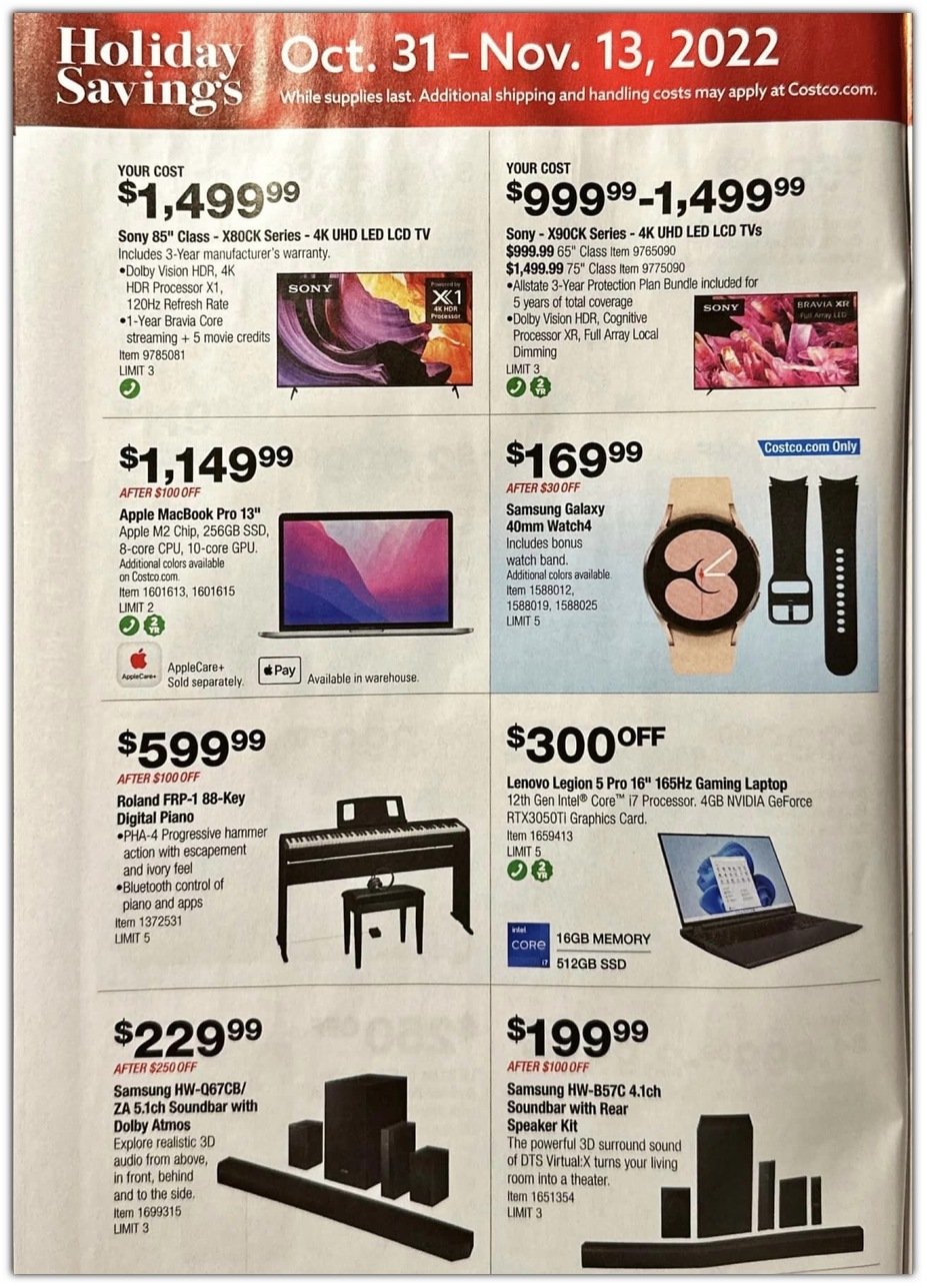 Costco Wholesale 2022 Black Friday Ad Page 6