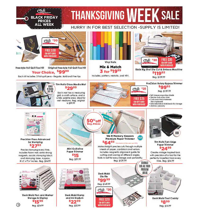 Craft Warehouse 2020 Black Friday Ad Page 4