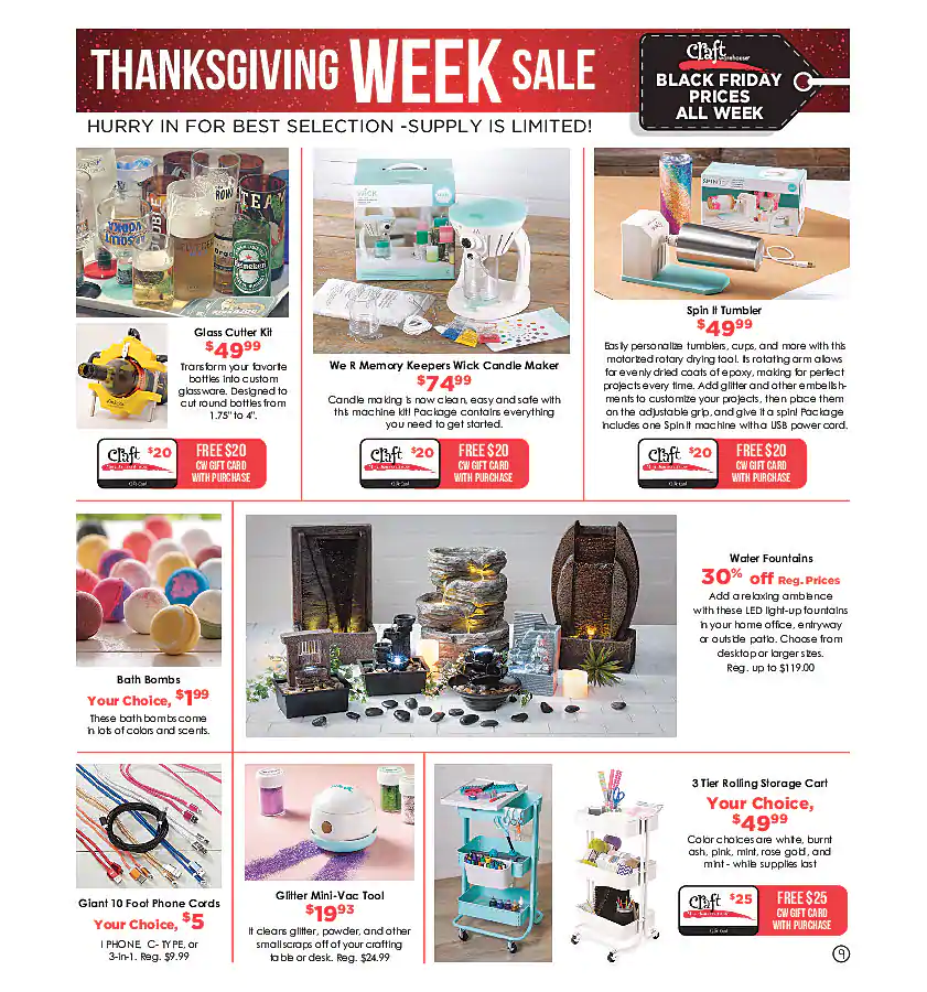 Craft Warehouse 2020 Black Friday Ad Page 9