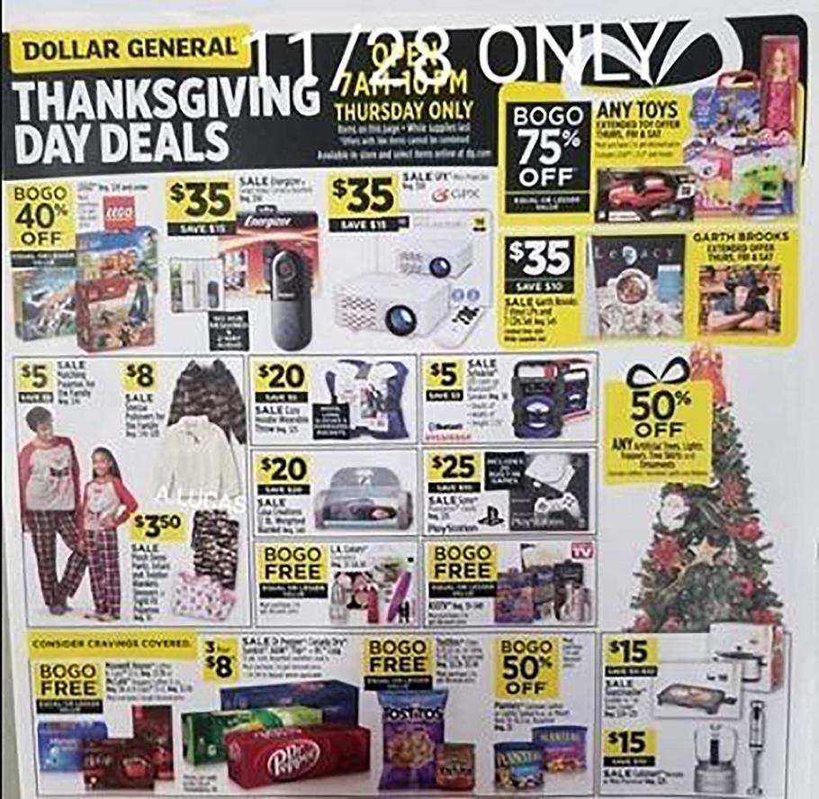 Dollar General 2020 Black Friday Ad Page 1