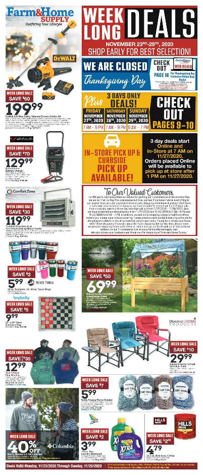 Farm & Home Supply 2020 Black Friday Ad Page 1