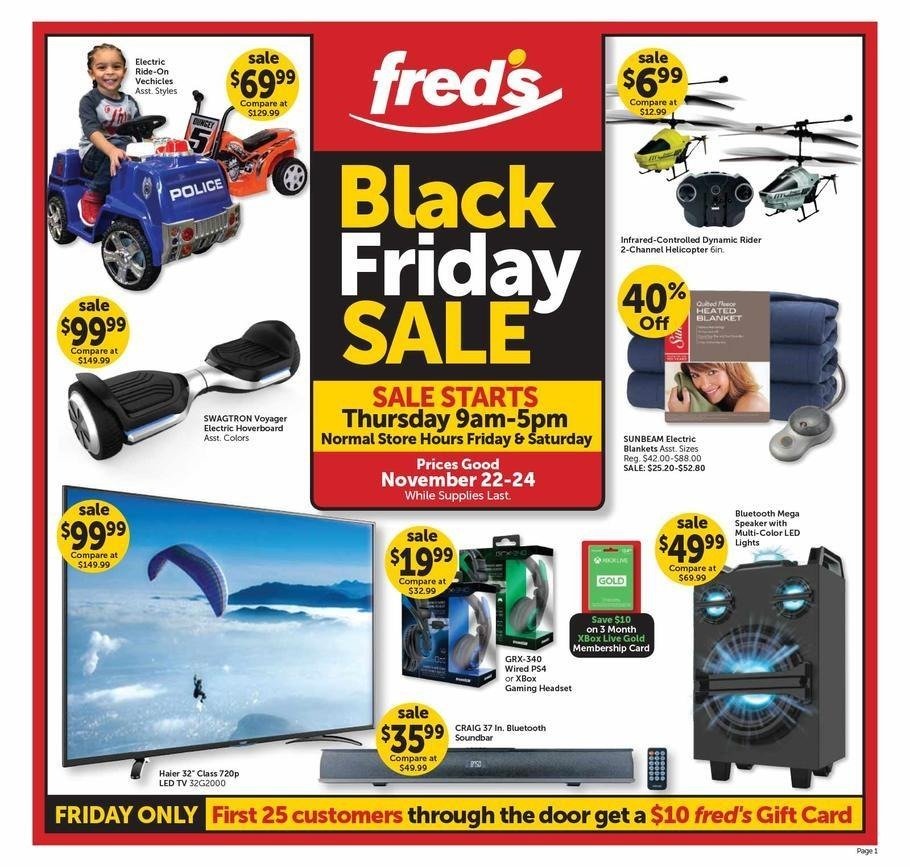 Fred's Pharmacy 2018 Black Friday Ad Page 1