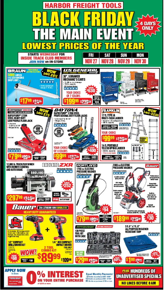 Harbor Freight Tools 2020 Black Friday Ad Page 1