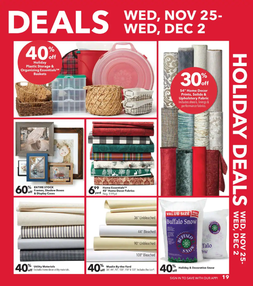 JOANN Fabric and Craft Stores 2020 Black Friday Ad Page 19
