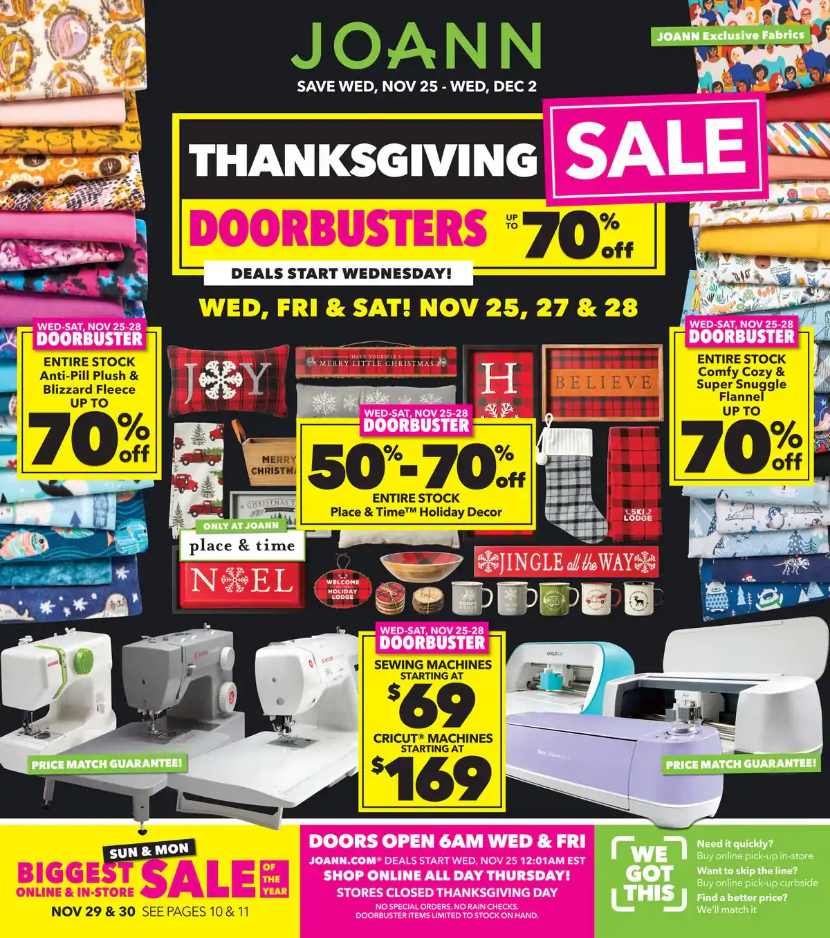 JOANN Fabric and Craft Stores 2020 Black Friday Ad Page 1