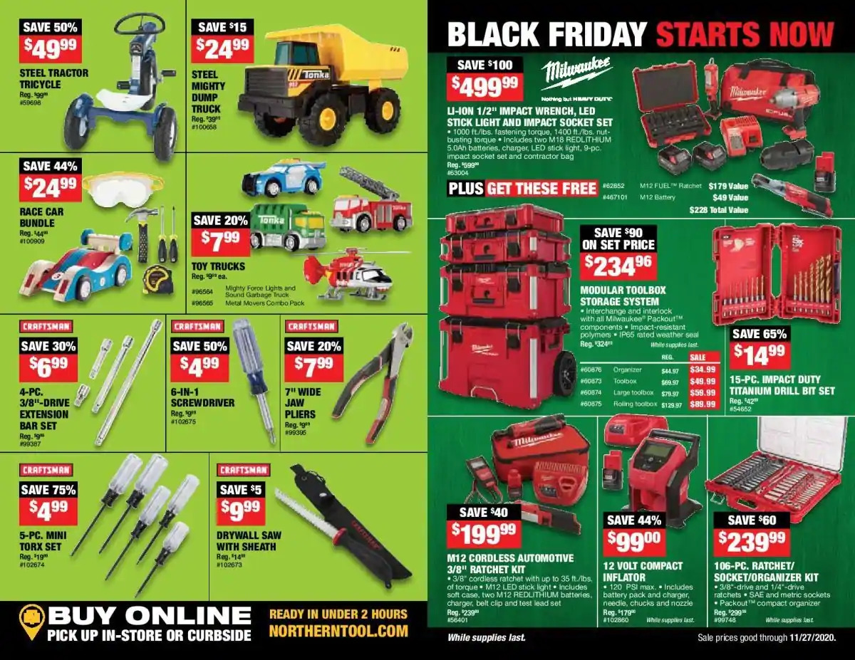Northern Tool and Equipment 2020 Black Friday Ad Page 1