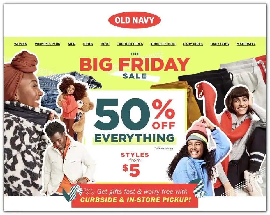 Old Navy 2020 Black Friday Ad Page 1