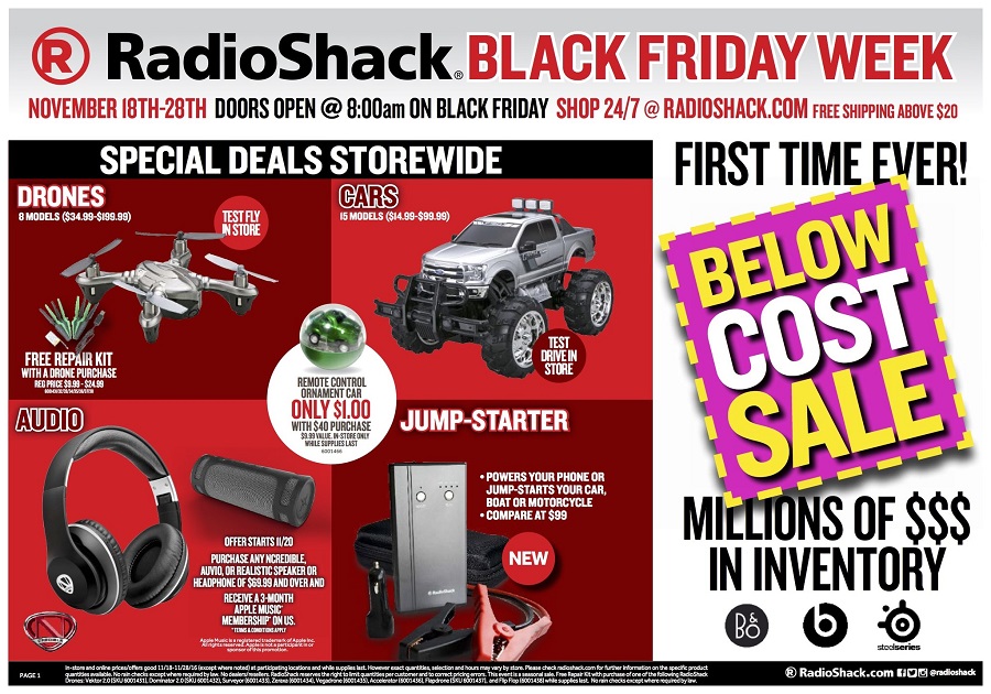 RadioShack 2016 Black Friday Ad Page 1