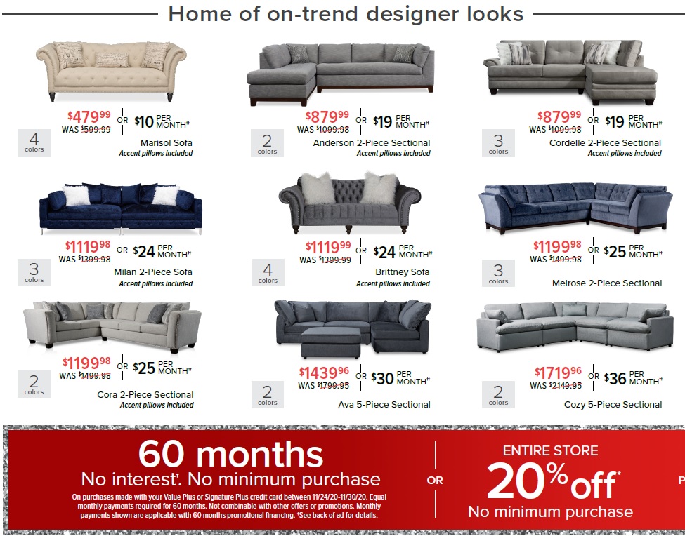 Value City Furniture 2020 Black Friday Ad Page 8