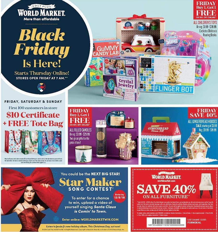 Cost Plus World Market 2018 Black Friday Ad Page 1