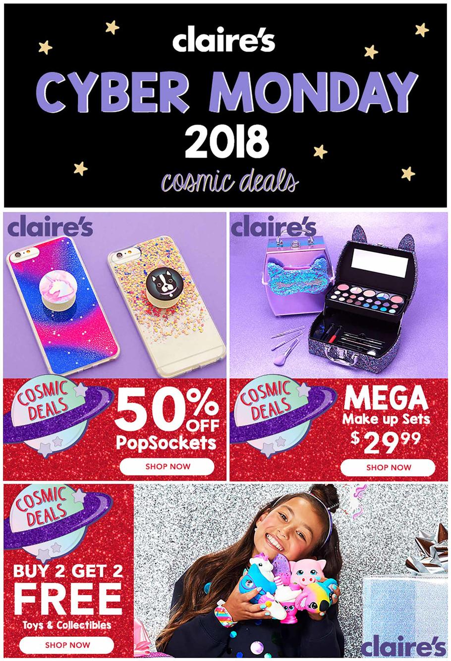 Claire's 2018 Cyber Monday Ad