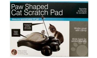 Paw Shaped Cat Scratch Pad with Dangle Toy