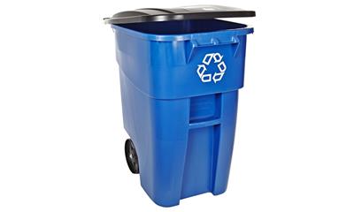 Rubbermaid Commercial FG9W2773BLUE BRUTE Heavy-Duty Rollout Waste/Utility Container