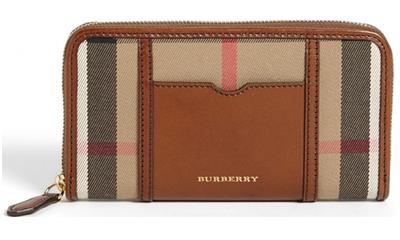 Burberry House Check Large Zip Around Wallet