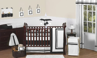 Sweet Jojo Designs Hotel 9-piece Crib Bedding Set in Black