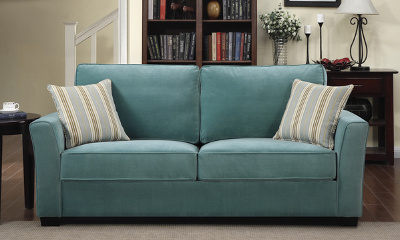 Portfolio Home Furnishings Tara Turquoise Blue Velvet Sofa