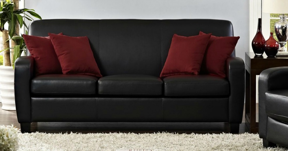 mainstays faux leather apartment sofa white