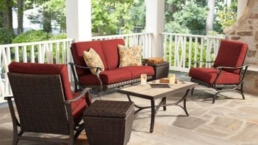 Hampton Bay Woodbury 4pc Wicker Outdoor Patio Conversation Set