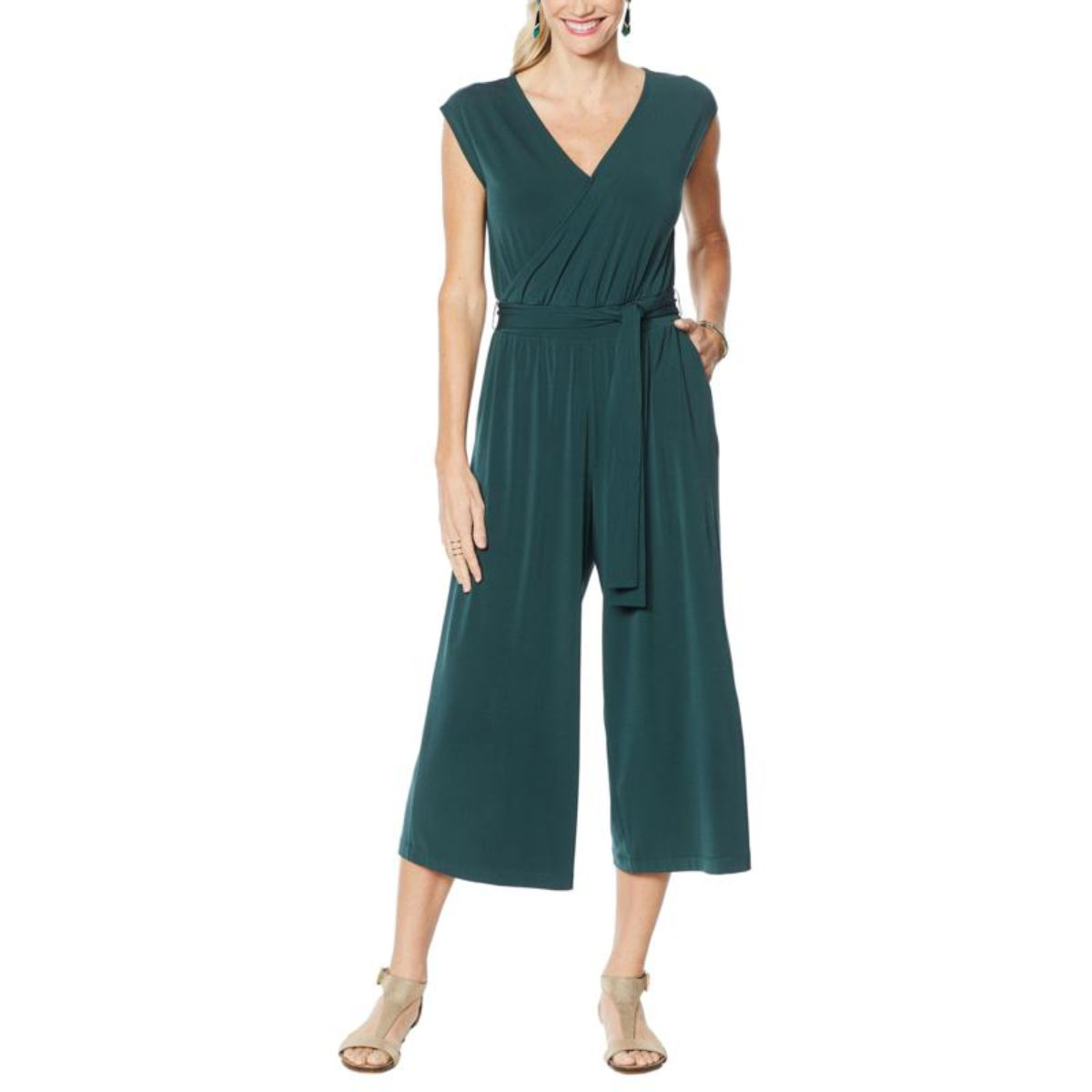 G by Giuliana Cropped Knit Jumpsuit