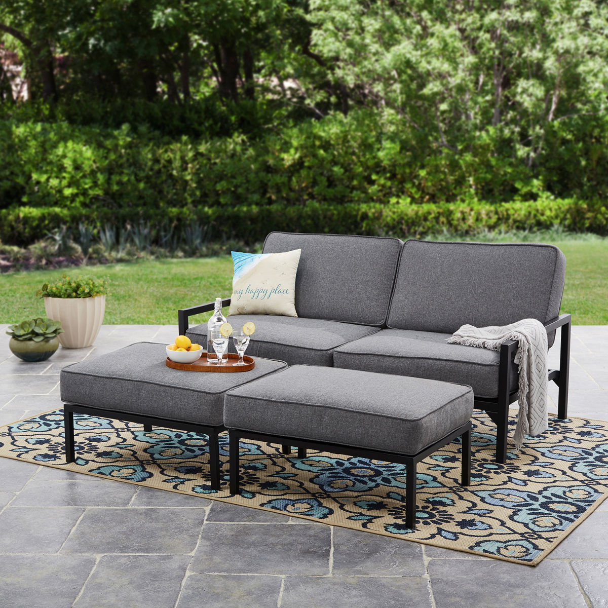 Mainstays Moss Falls 3pc Outdoor Sofa Daybed Set