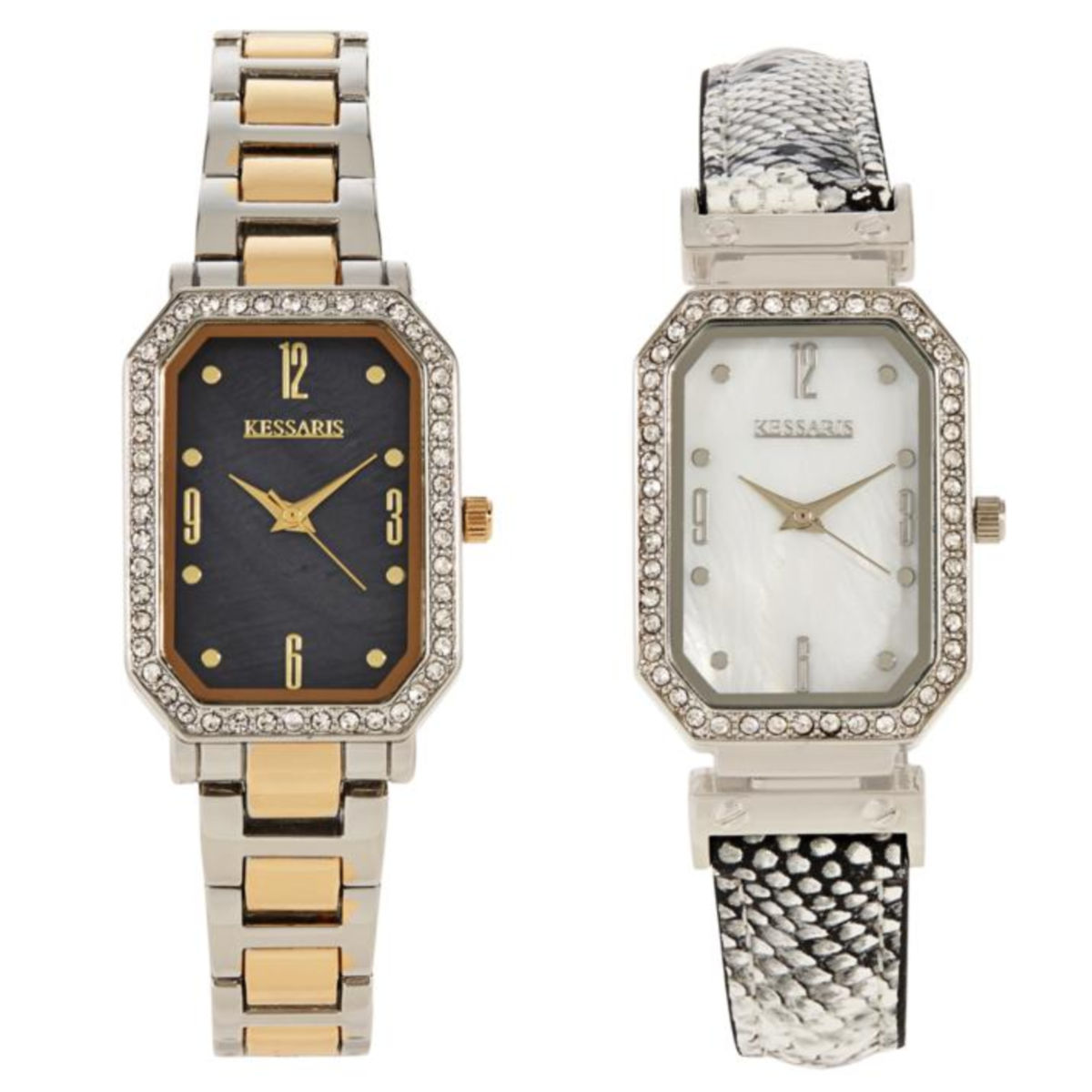 Kessaris Set of 2 Mother-of-Pearl Dial Watches