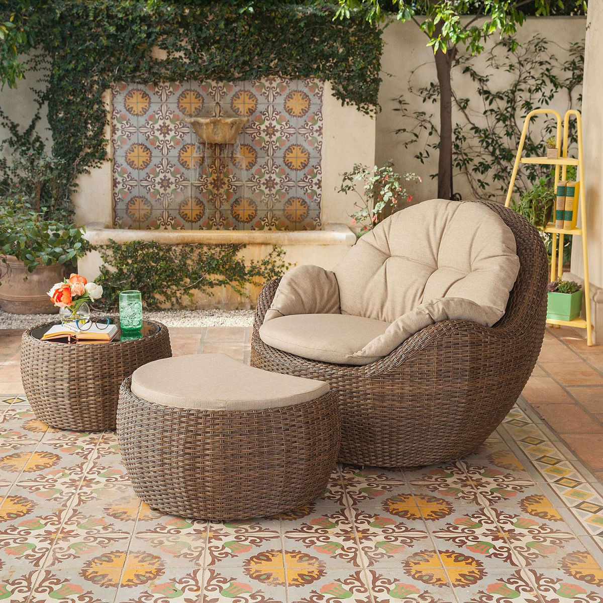 Royal Garden Kenton 3-Piece Wicker Outdoor Seating Set