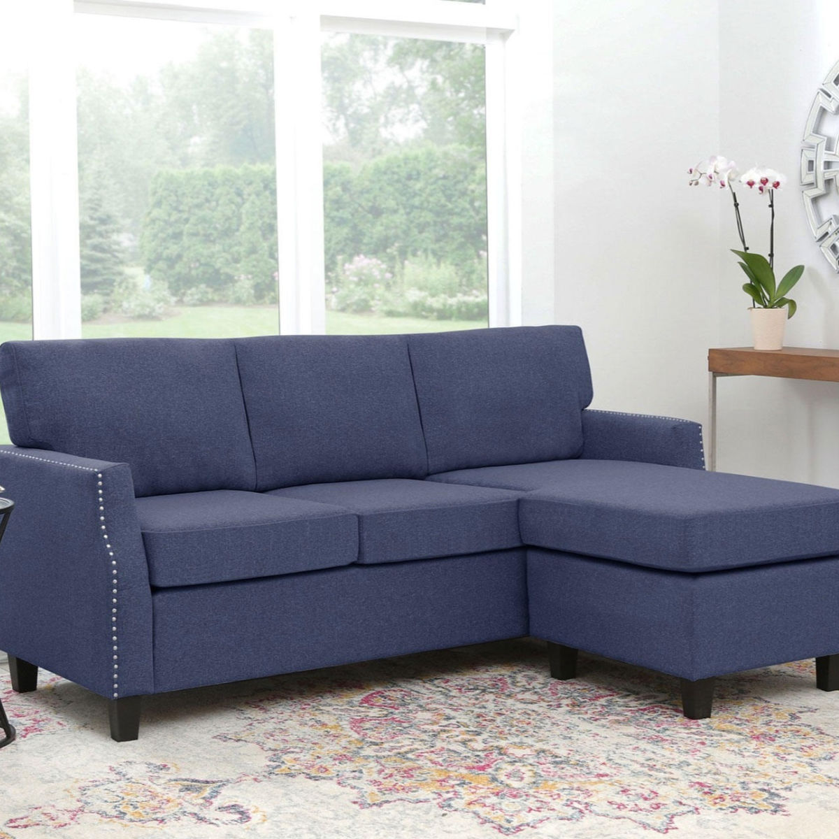 Abbyson Living Carter Reversible Fabric Sectional Sofa
