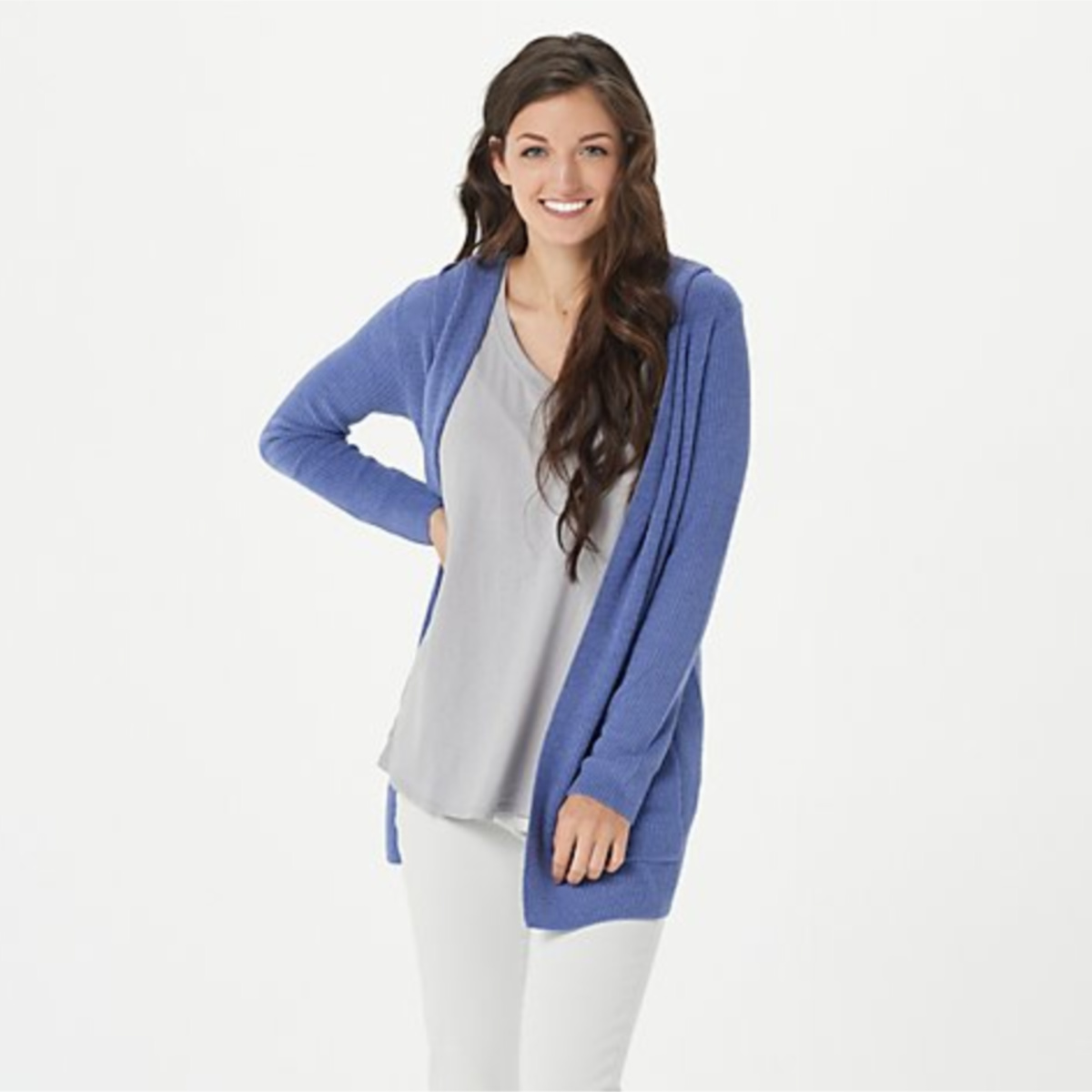 Barefoot Dreams CozyChic Ultra Lite Hooded Ribbed Cardigan