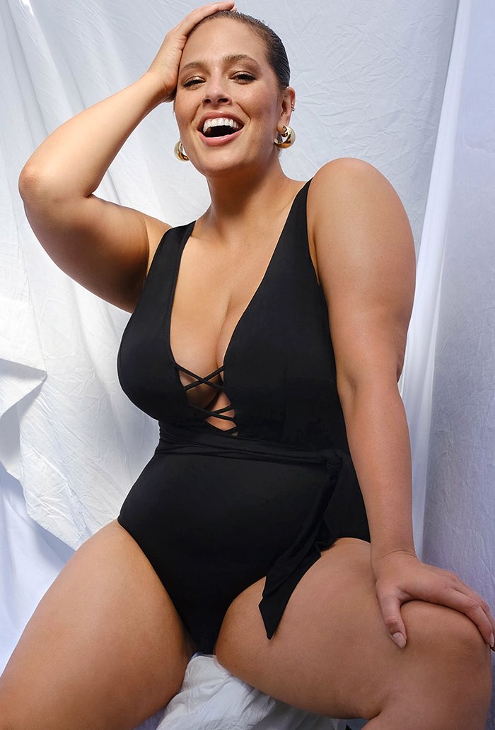 Ashley Graham x Swimsuits For All Rebel Lace Up One Piece Swimsuit