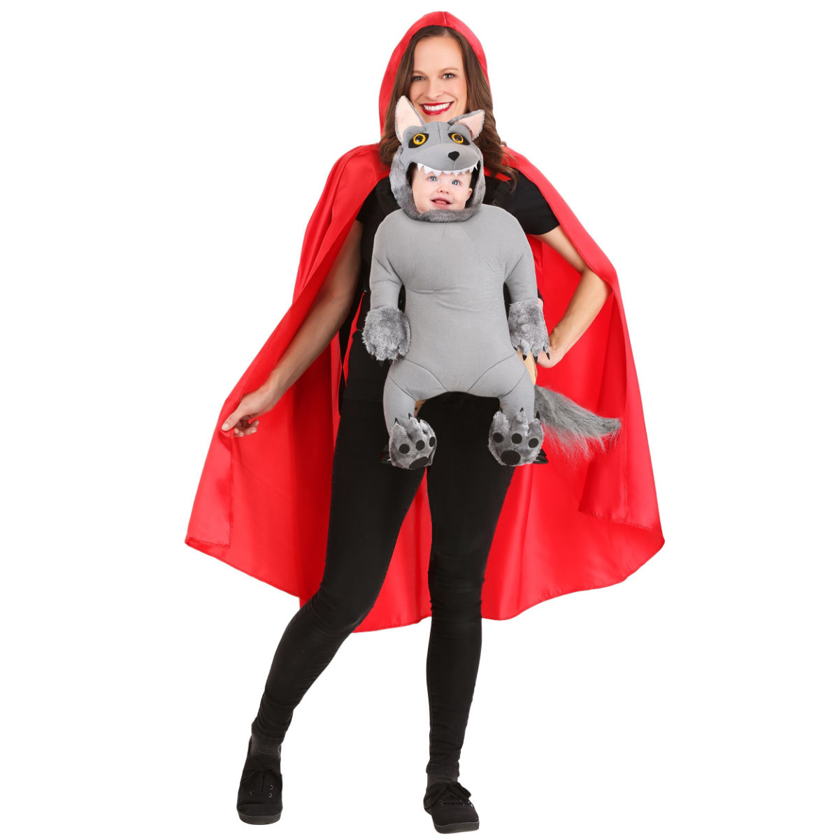 Adult Little Red Riding Hood and Baby Wolf Costume