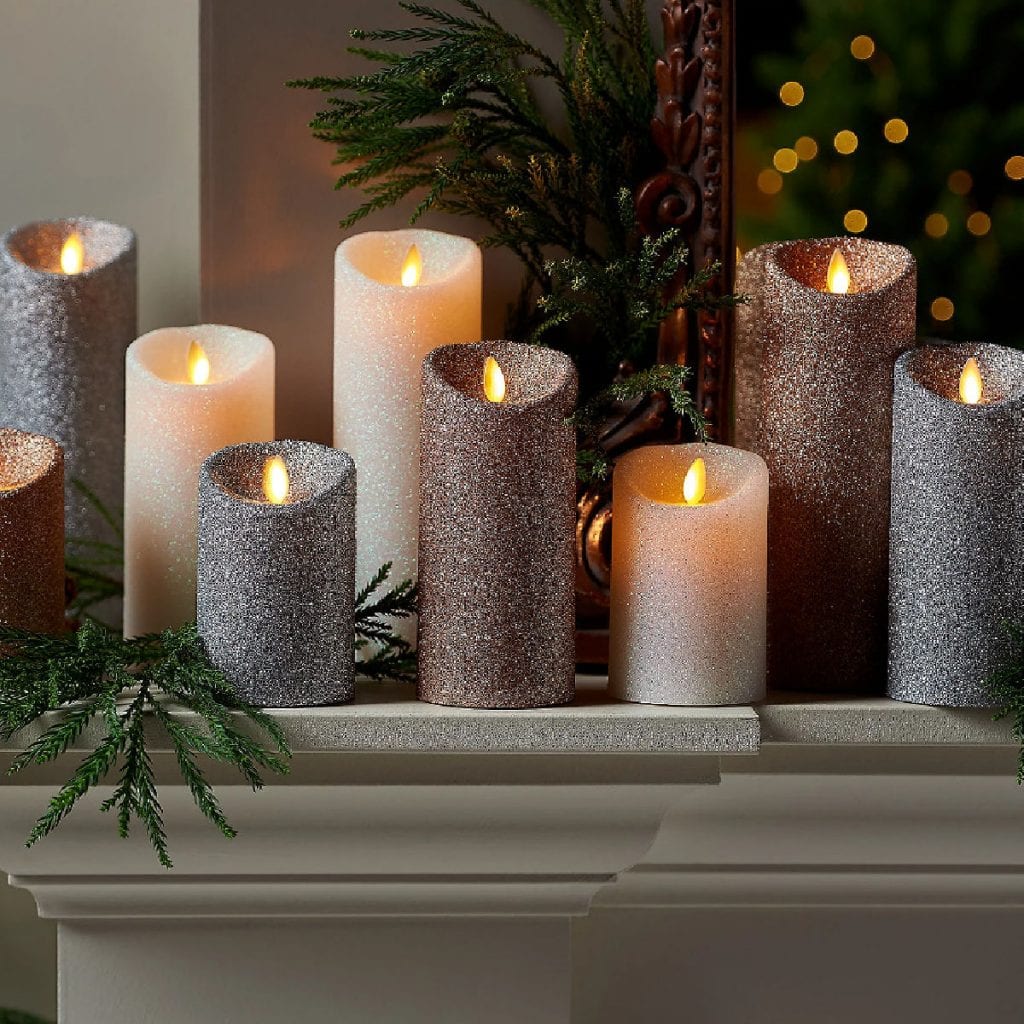 Luminara Flameless Glitter Candle Pillars  Frugal Buzz