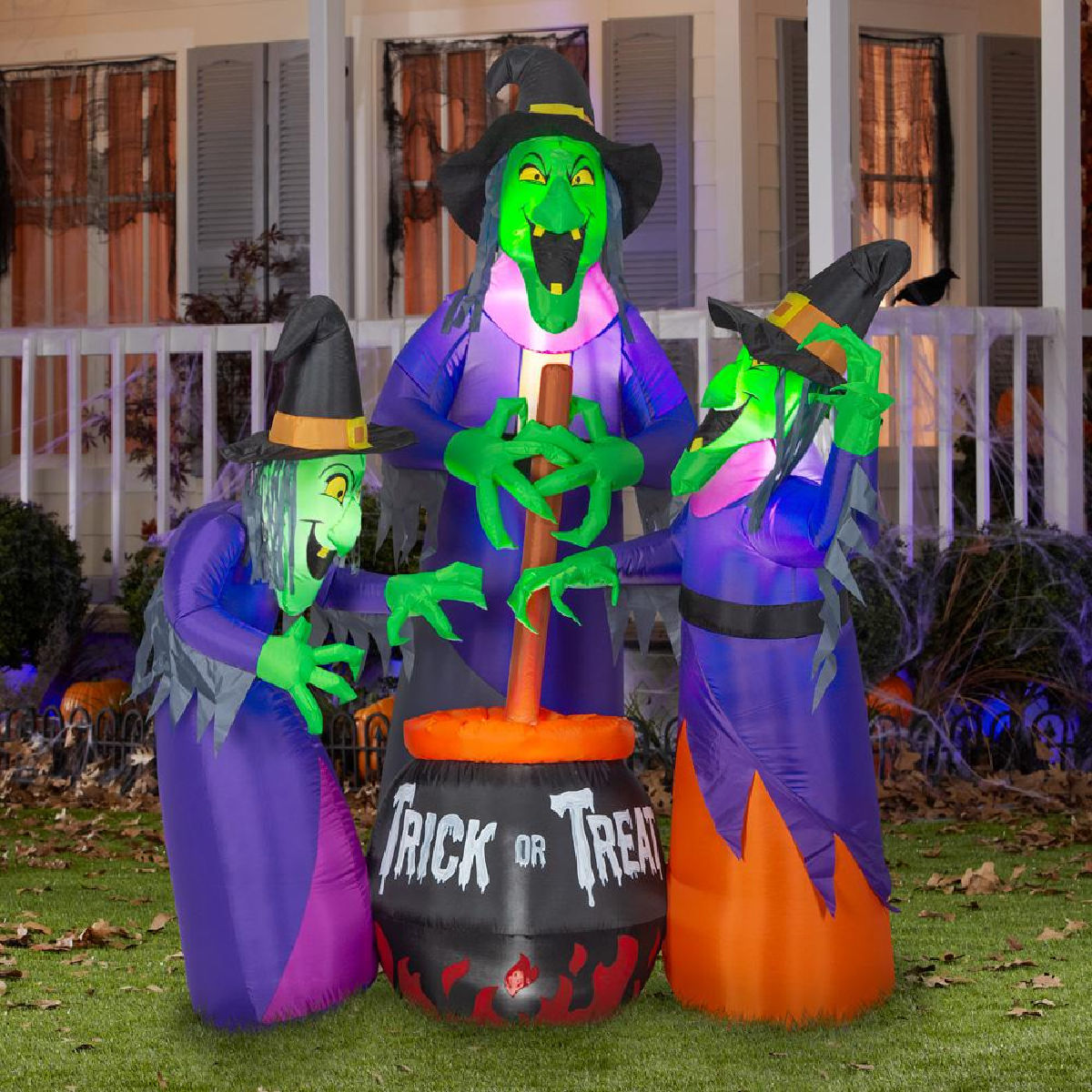 Home Accents Holiday 6 ft. Fire and Ice Witches with Cauldron Airblown Inflatable