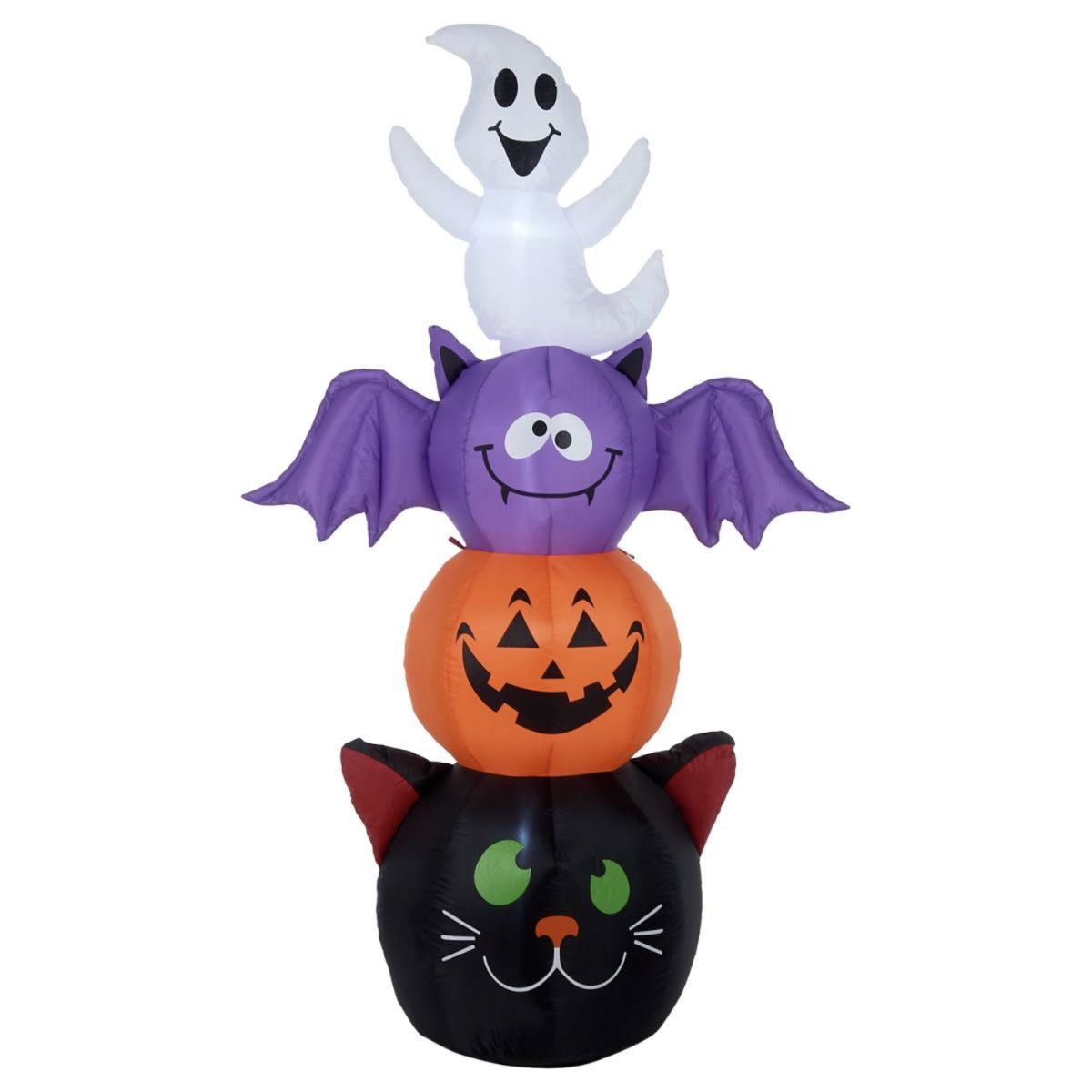 Inflatable Stacked Ghost Pumpkin Bat Cat Halloween Figures