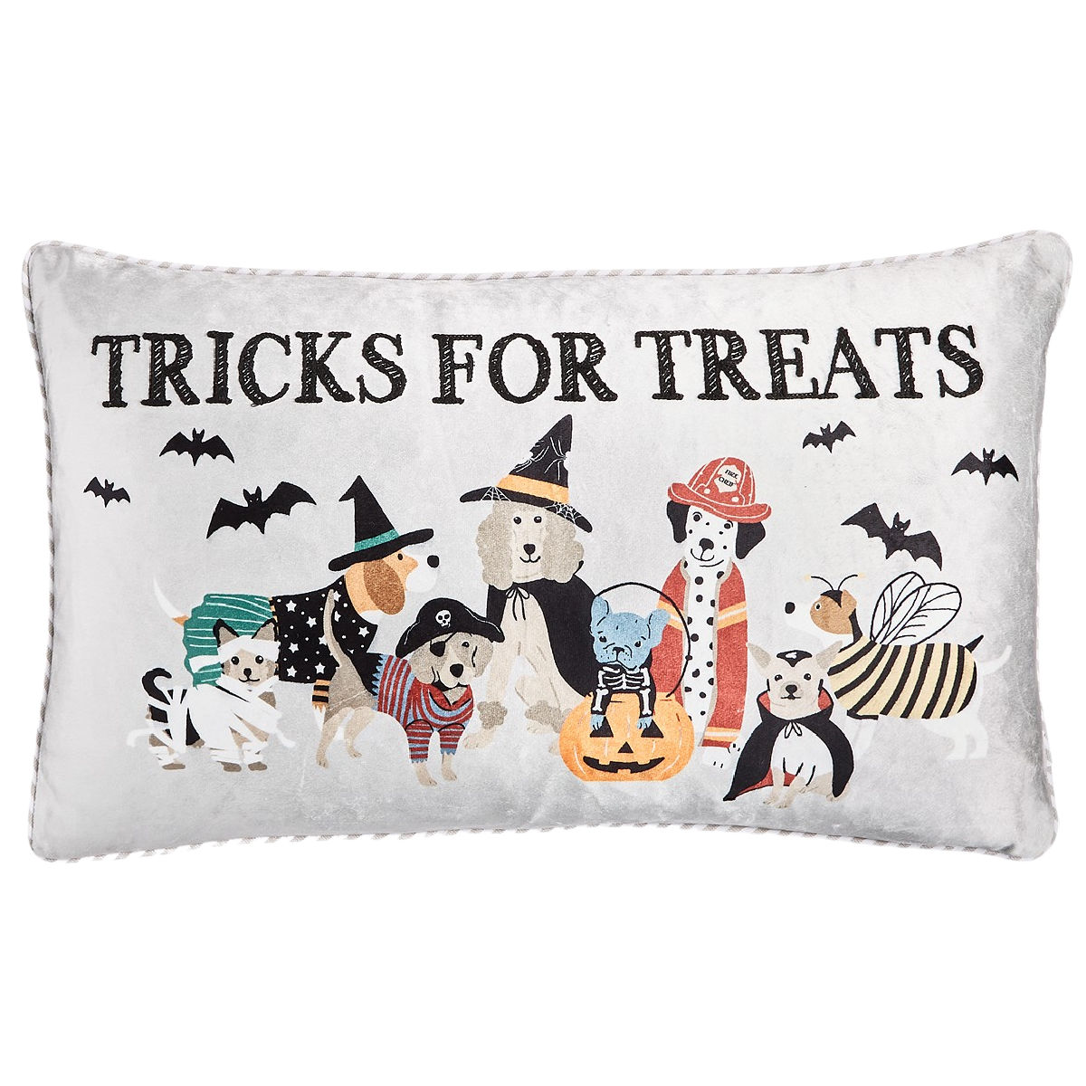Lacourte Tricks for Treats Halloween Dogs Decorative Pillow