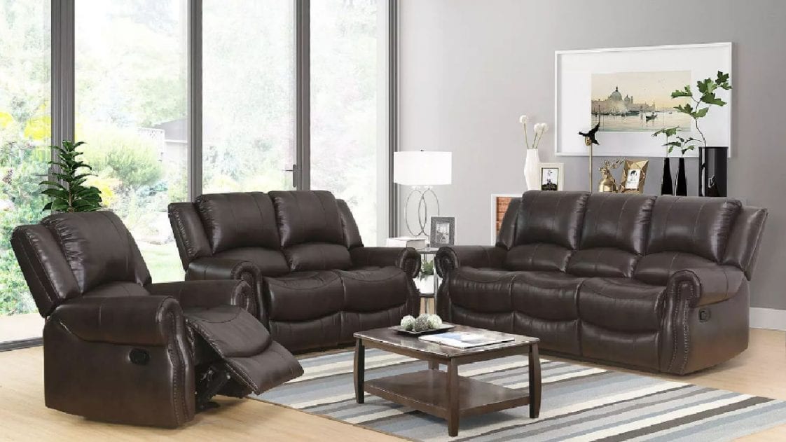 abbyson living richfield top grain leather sofa